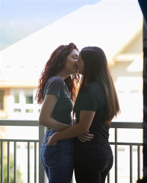 girls kissing lesbian|two attractive lesbian girlfriends passionately kissing and。